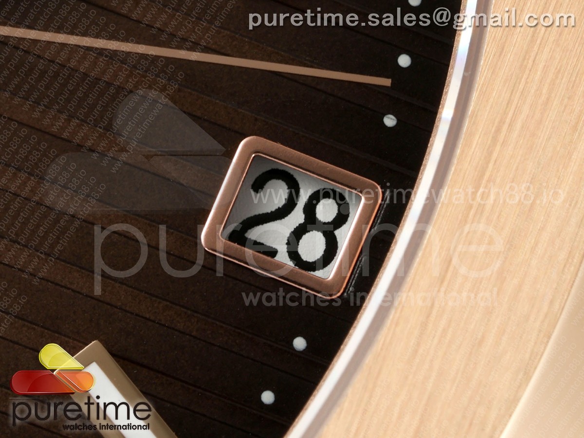 Nautilus 5711 RG DDF 1:1 Best Edition Gray Dial on Brown Leather Strap DD330 Super Clone (Weighted) - Image 3