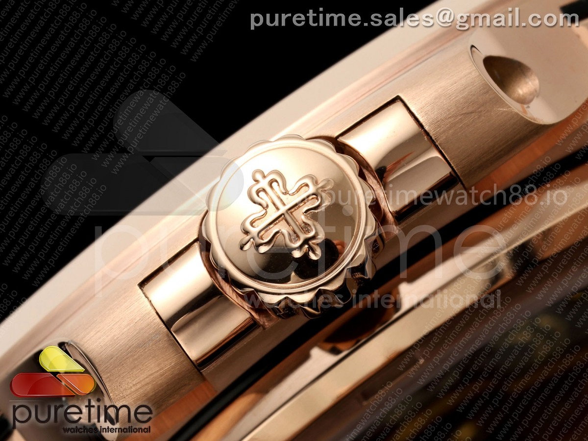 Nautilus 5711 RG DDF 1:1 Best Edition White Dial on Brown Leather Strap DD324 Super Clone (Weighted - Image 8