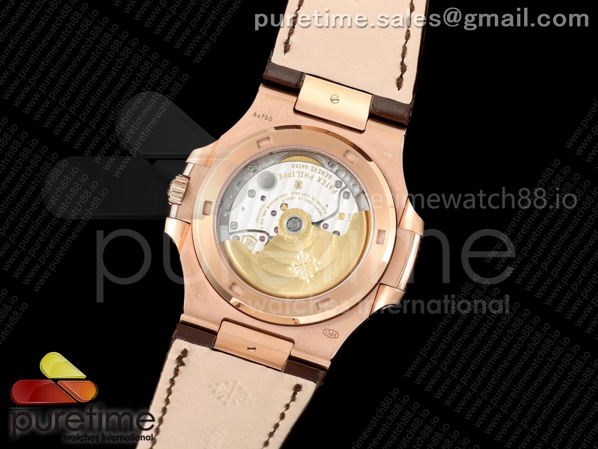Nautilus 5711 RG DDF 1:1 Best Edition White Dial on Brown Leather Strap DD324 Super Clone (Weighted - Image 18