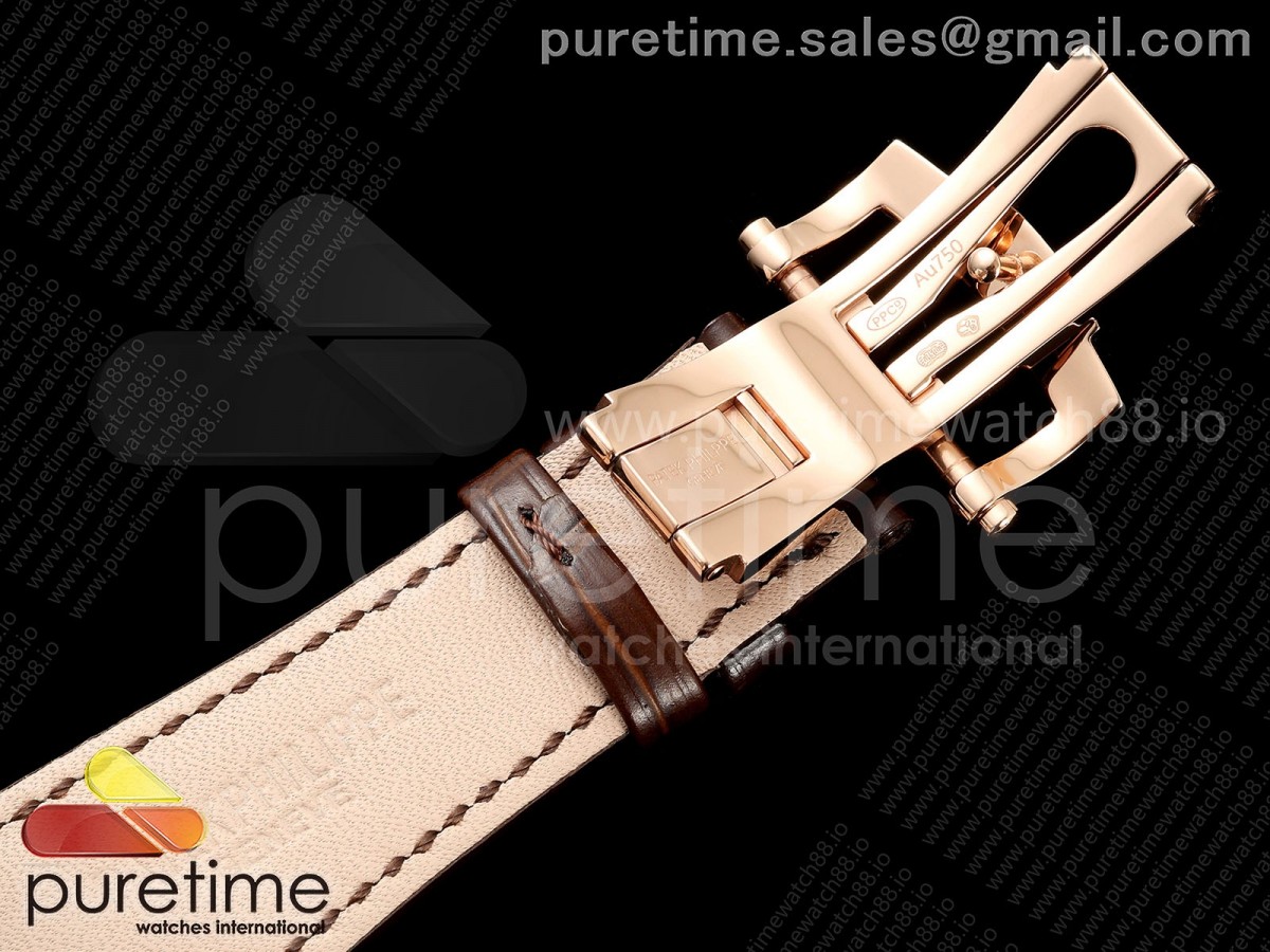 Nautilus 5711 RG DDF 1:1 Best Edition White Dial on Brown Leather Strap DD324 Super Clone (Weighted - Image 15