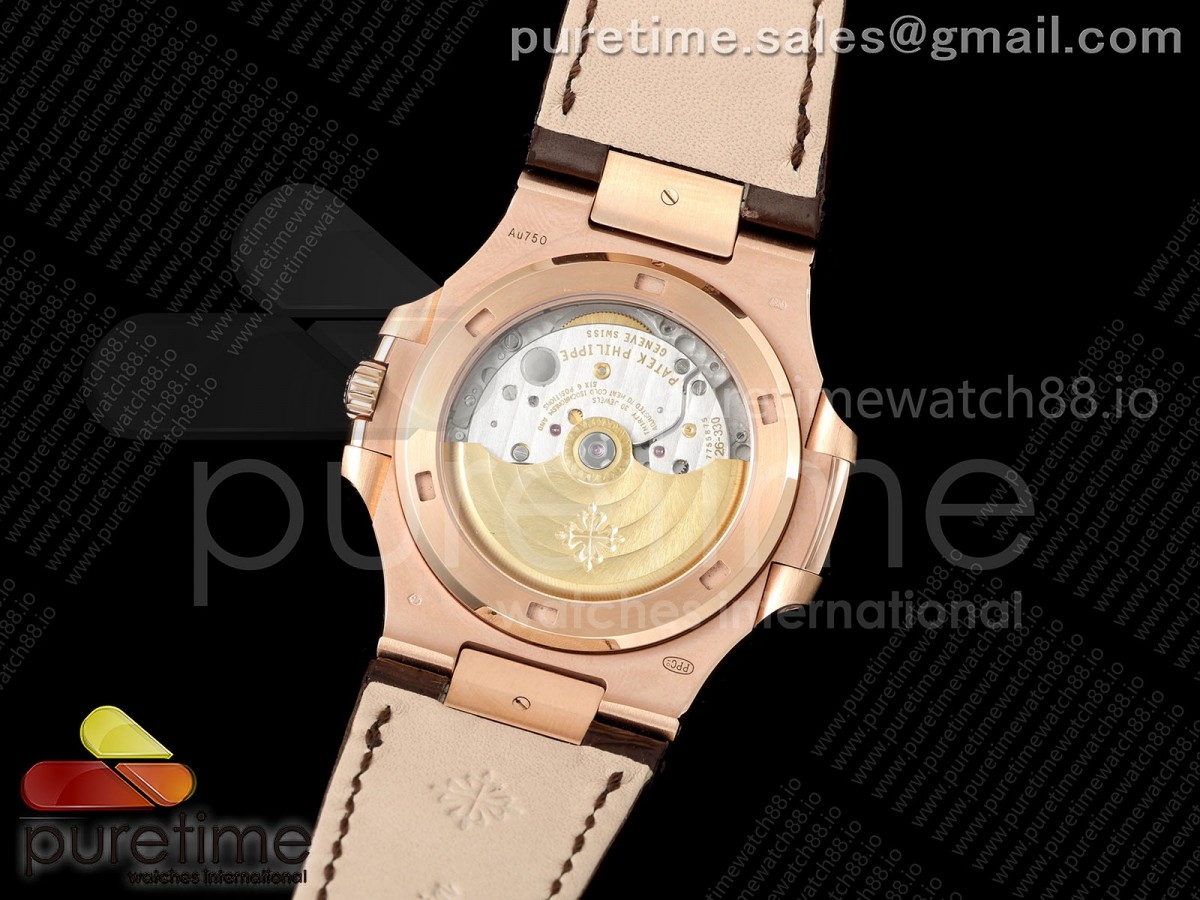 Nautilus 5711 RG DDF 1:1 Best Edition White Dial on Brown Leather Strap DD330 Super Clone (Weighted) - Image 14