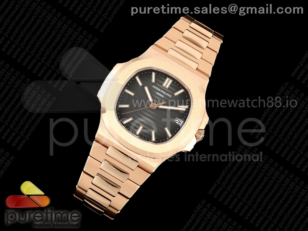 Nautilus 5711 RG DDF 1:1 Best Edition Gray Dial on RG Bracelet DD324 Super Clone (Weighted)