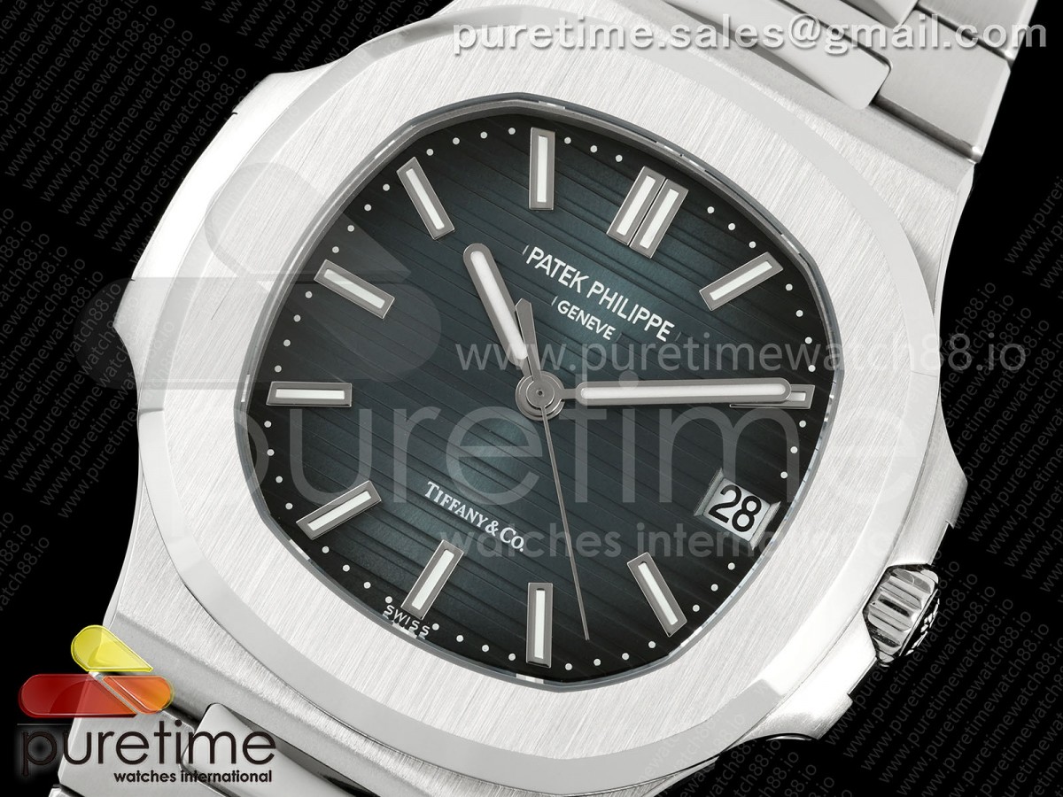 Nautilus 5711 VAF 1:1 Best Edition SWF Blue Dial Tiffany Stemp on SS Bracelet DD324 Super Clone (Mod) - Image 2