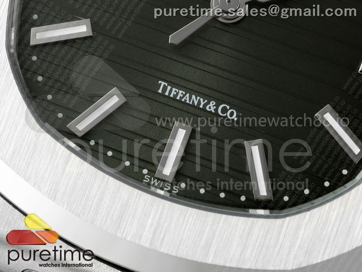 Nautilus 5711 VAF 1:1 Best Edition SWF Green Dial Tiffany Stemp on SS Bracelet DD324 Super Clone (Mod) - Image 3