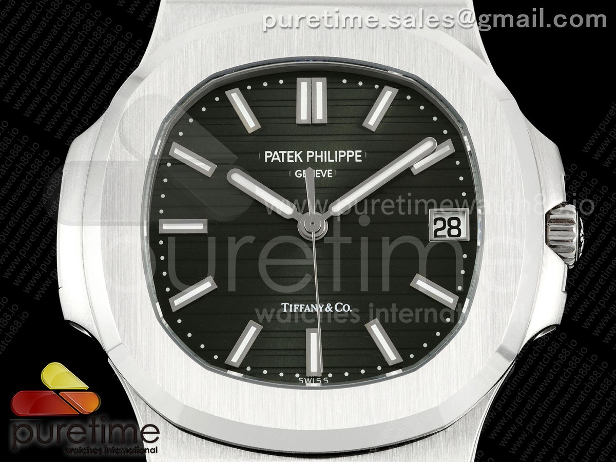 Nautilus 5711 VAF 1:1 Best Edition SWF Green Dial Tiffany Stemp on SS Bracelet DD324 Super Clone (Mod) - Image 2