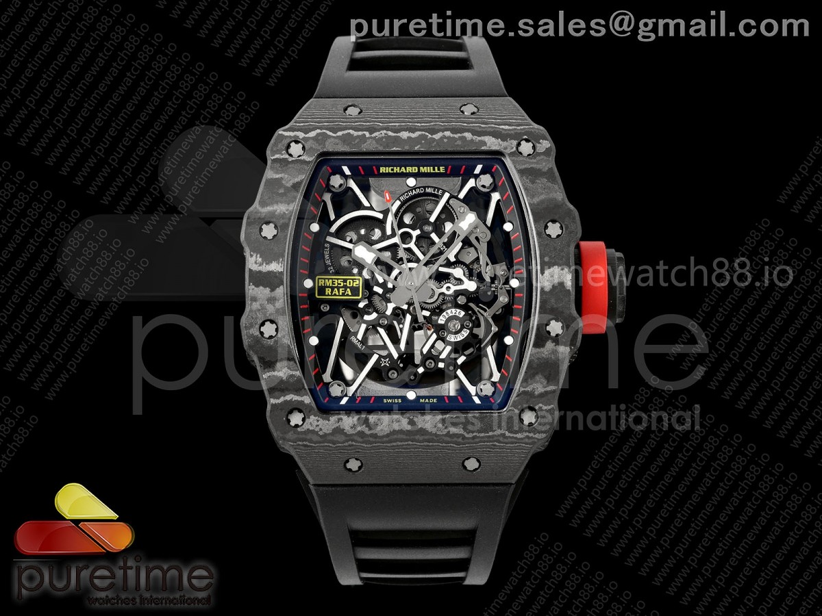 RM035-02 VAF 1:1 Best Edition on Black Rubber Strap RMAL1 Super Clone NON Free Sprung with MOD Case