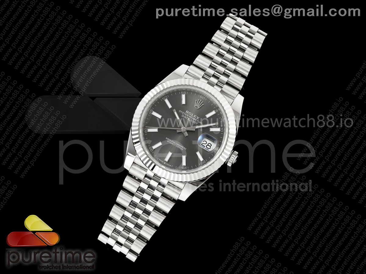DateJust 41 126334 SEEK 1:1 Best Edition 904L Steel Gray Stick Dial on Jubilee Bracelet VR3235