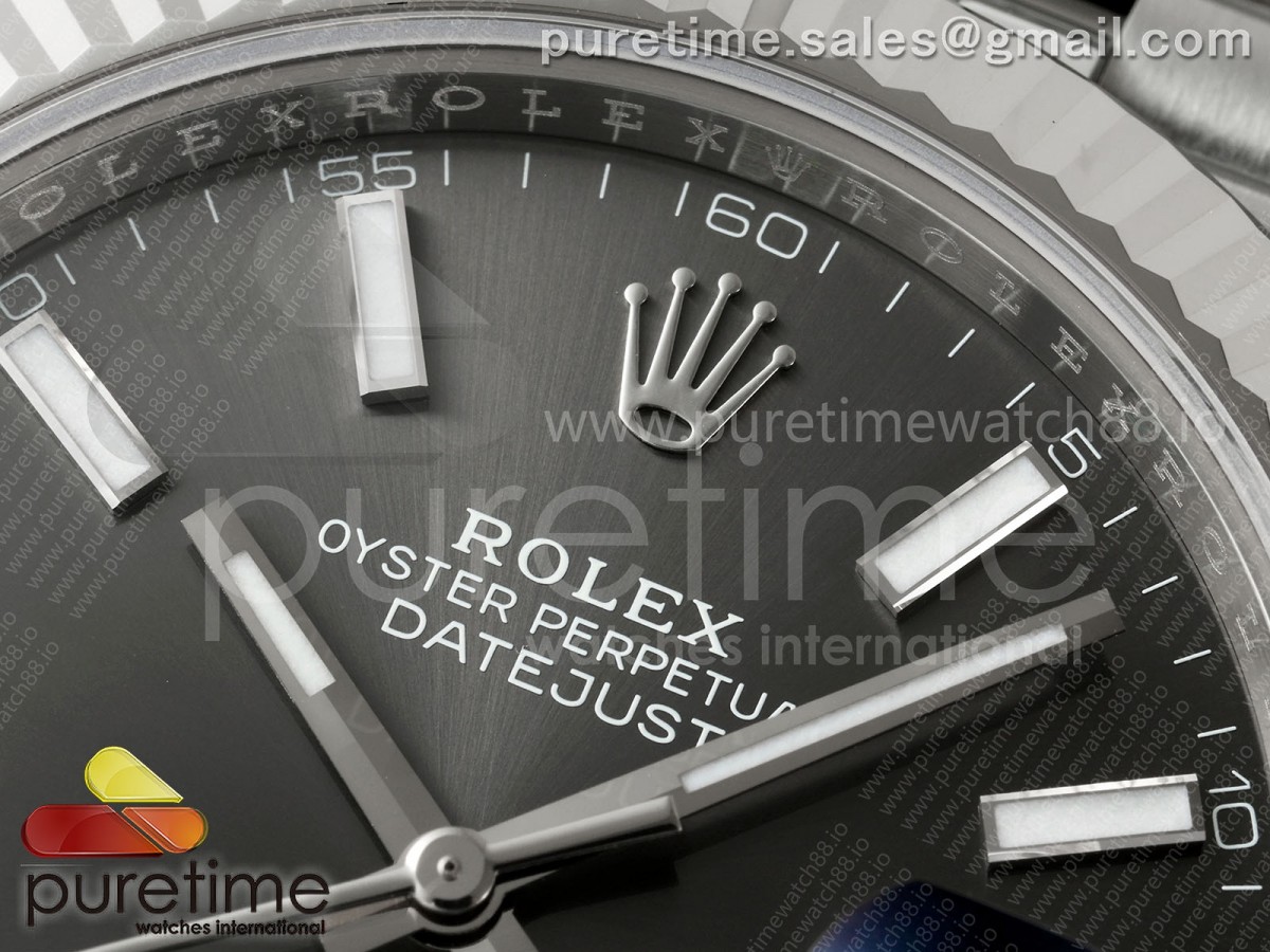 DateJust 41 126334 SEEK 1:1 Best Edition 904L Steel Gray Stick Dial on Jubilee Bracelet VR3235 - Image 2