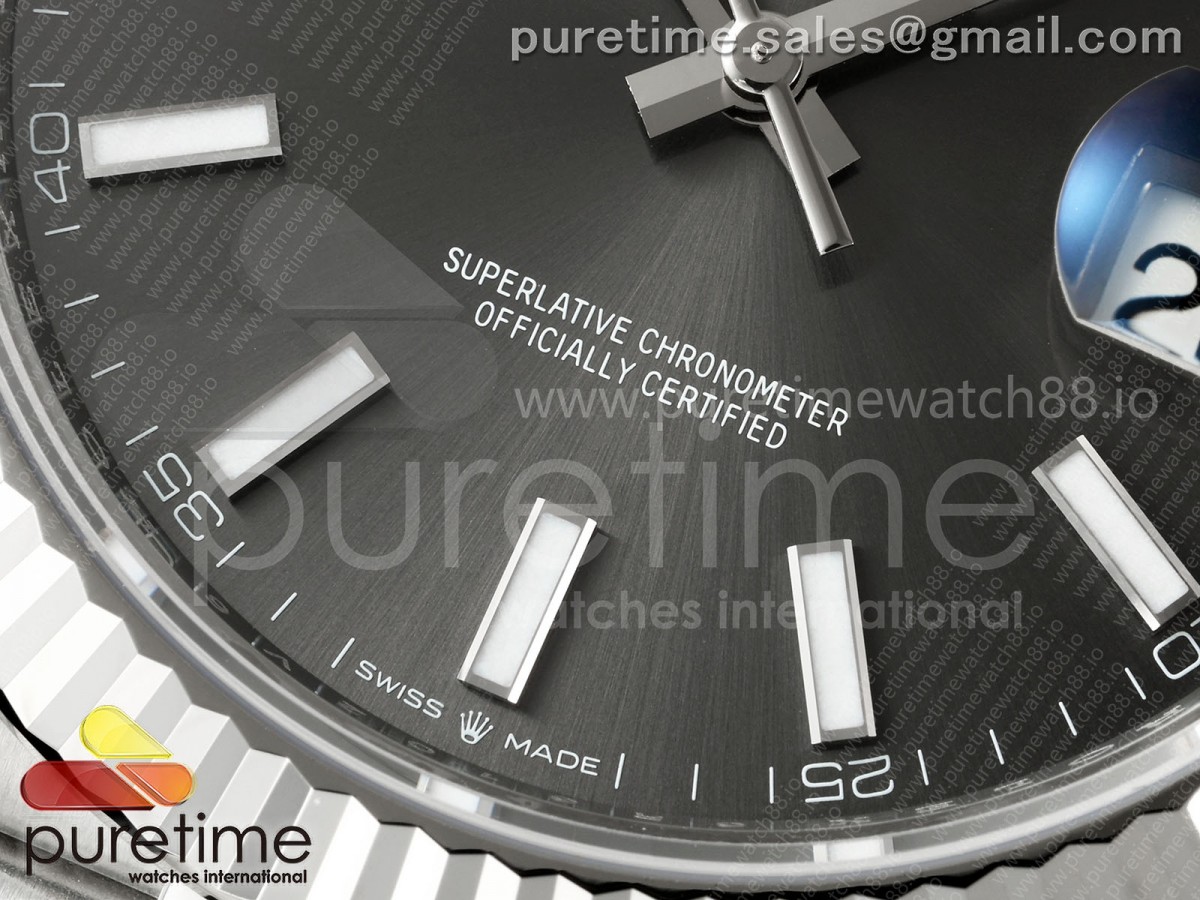 DateJust 41 126334 SEEK 1:1 Best Edition 904L Steel Gray Stick Dial on Jubilee Bracelet VR3235 - Image 5