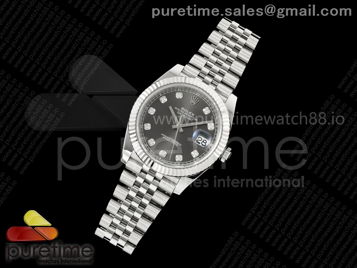 DateJust 41 126334 SEEK 1:1 Best Edition 904L Steel Gray Diamonds Dial on Jubilee Bracelet VR3235