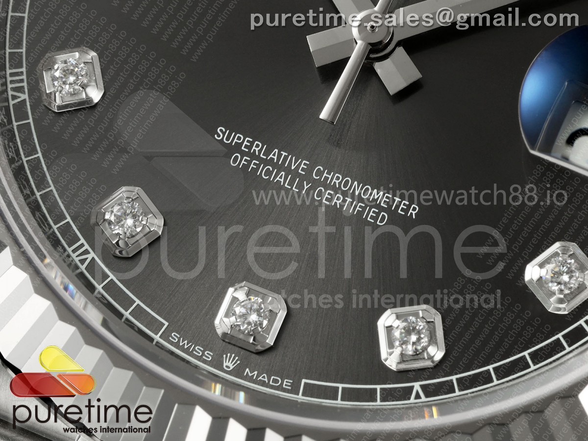DateJust 41 126334 SEEK 1:1 Best Edition 904L Steel Gray Diamonds Dial on Jubilee Bracelet VR3235 - Image 5