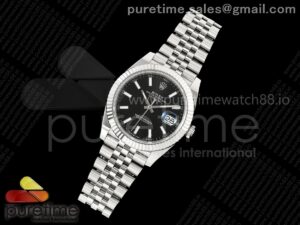 DateJust 41 126334 SEEK 1:1 Best Edition 904L Steel Black Stick Dial on Jubilee Bracelet VR3235