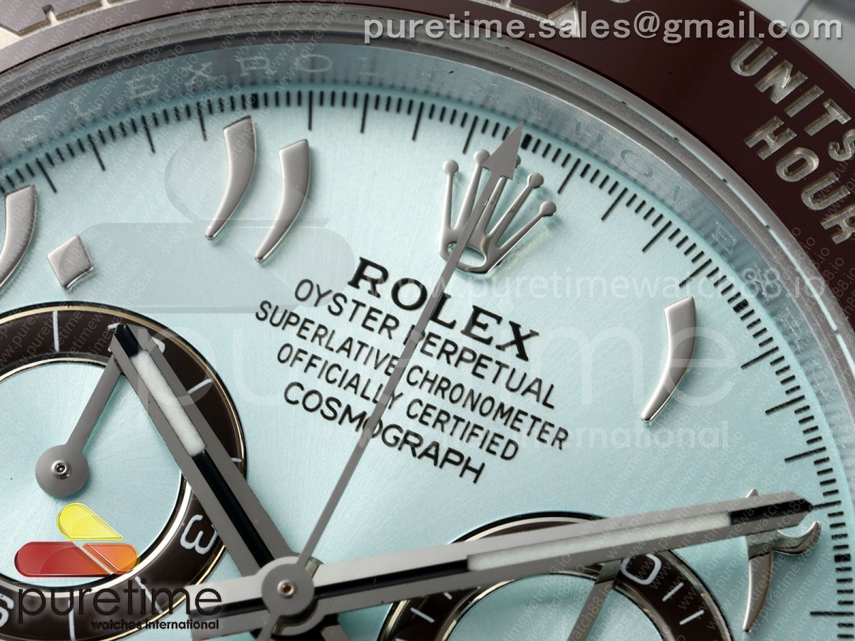 Daytona 116506 3CF 1:1 Best Edition Ice Blue Arabic Dial on SS Bracelet SH4130 V2 (Mod Version) - Image 4