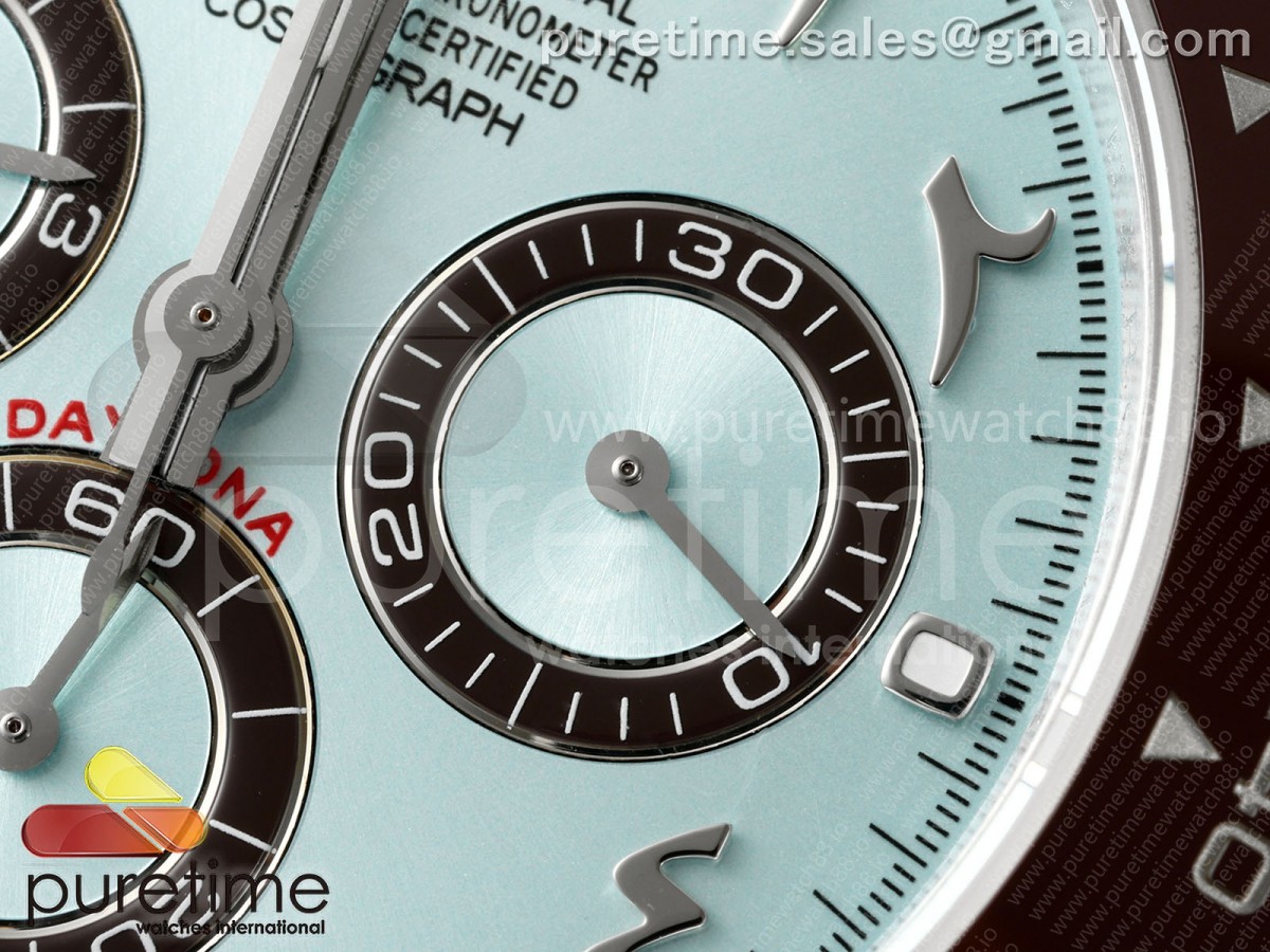 Daytona 116506 3CF 1:1 Best Edition Ice Blue Arabic Dial on SS Bracelet SH4130 V2 (Mod Version) - Image 5