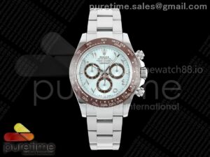 Daytona 116506 3CF 1:1 Best Edition Ice Blue Arabic Dial on SS Bracelet SH4130 V2 (Mod Version)