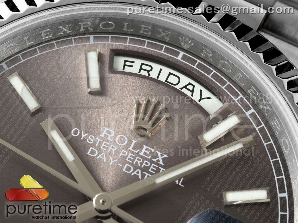 Day Date 40 SS CBDF 1:1 Best Edition Gray Stick Dial on President Bracelet VR3255 (210g) - Image 4