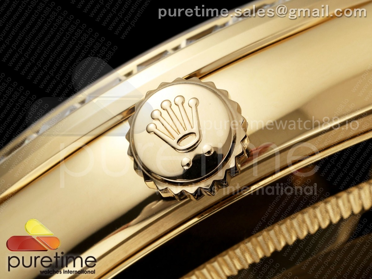 Day Date 40 YG CBDF 1:1 Best Edition YG Crystal Dial Diamonds Bezel on President Bracelet VR3255 (210g) - Image 7