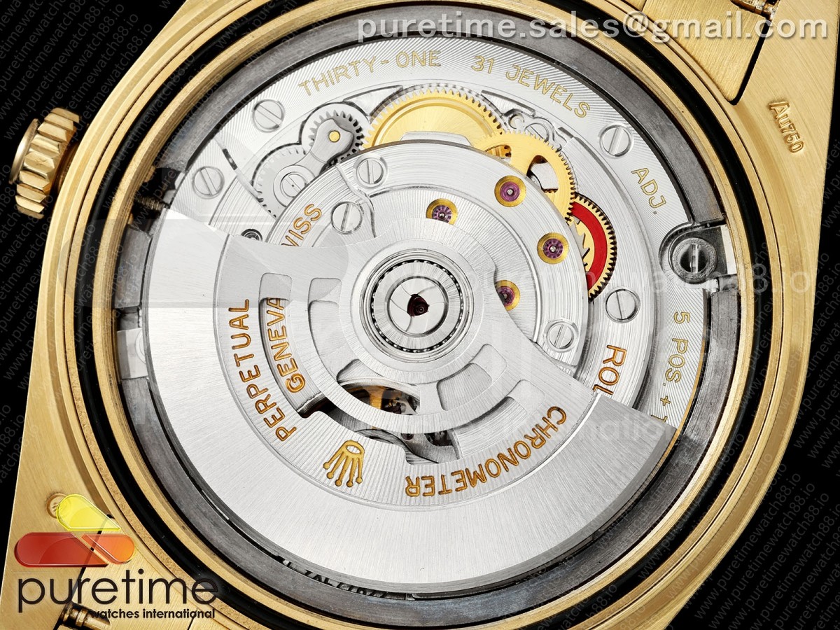 Day Date 40 YG CBDF 1:1 Best Edition YG Crystal Dial Diamonds Bezel on President Bracelet VR3255 (210g) - Image 13