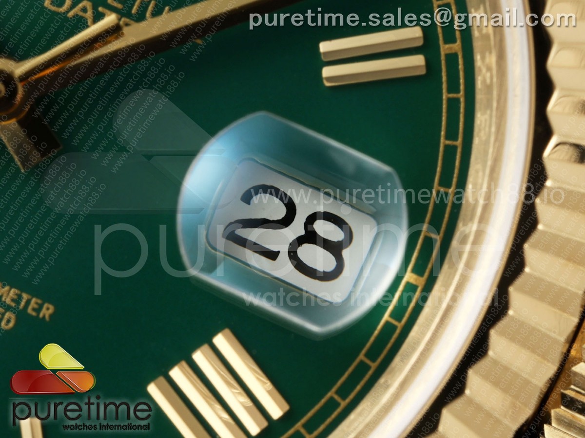 Day Date 40 YG CBDF 1:1 Best Edition Green Roman Dial on President Bracelet VR3255 (210g) - Image 3