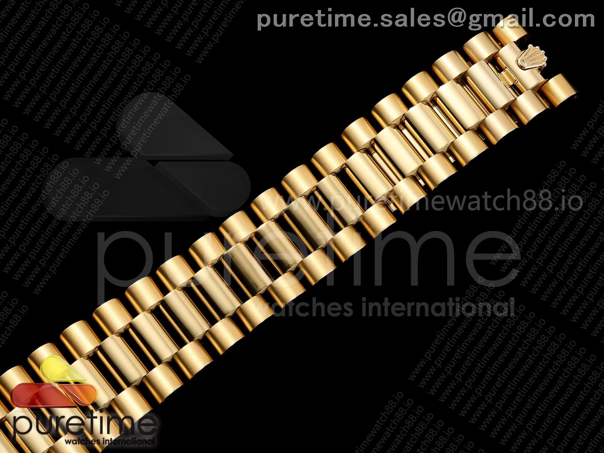 Day Date 40 YG CBDF 1:1 Best Edition Green Roman Dial on President Bracelet VR3255 (210g) - Image 10