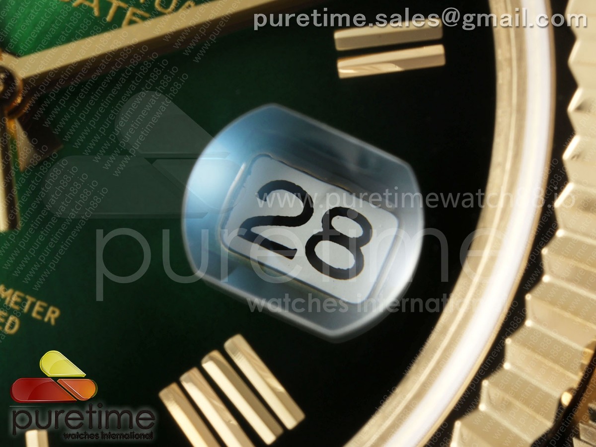 Day Date 40 YG CBDF 1:1 Best Edition Green Ombre Roman Dial on President Bracelet VR3255 (210g) - Image 4