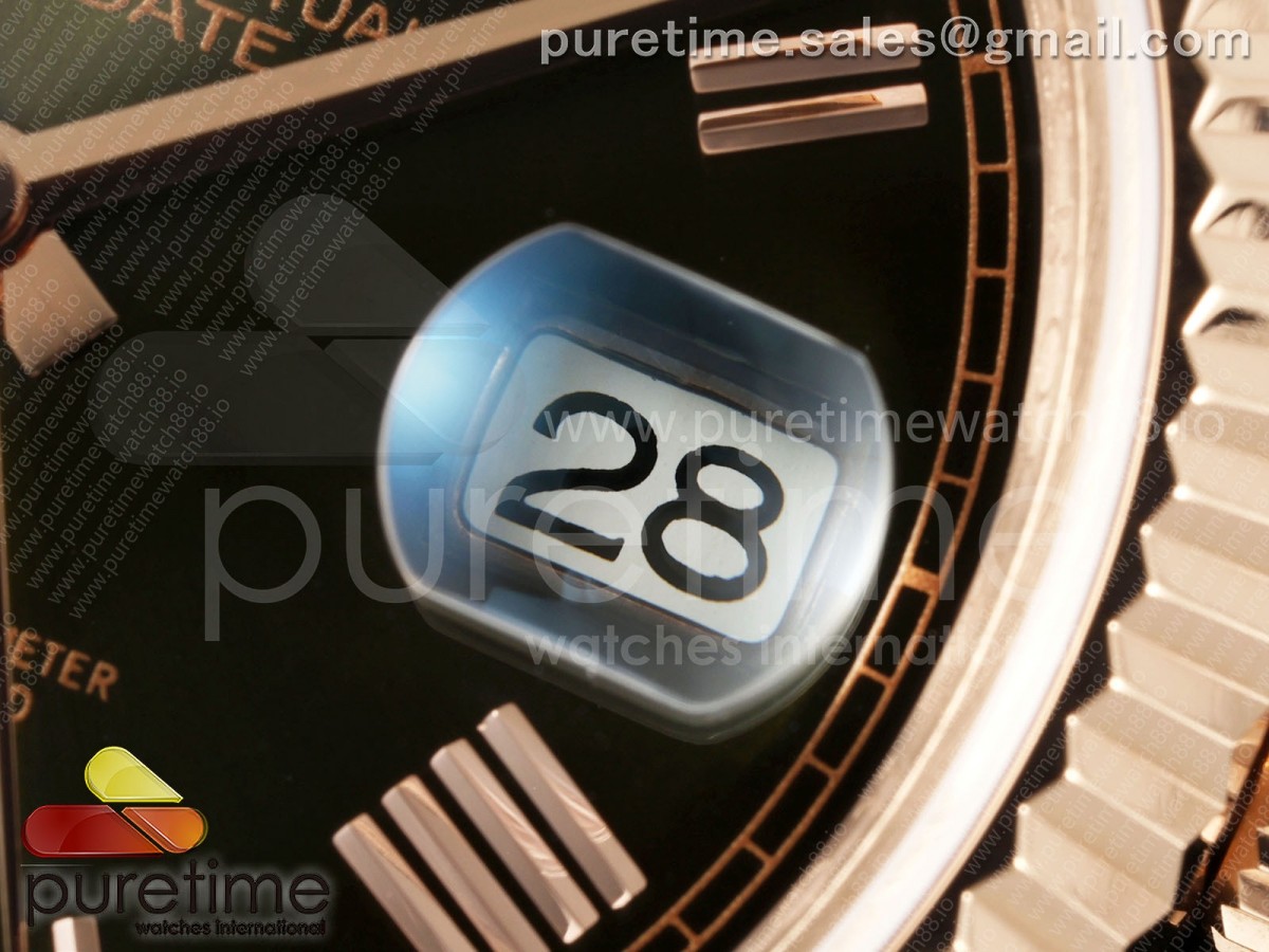 Day Date 40 RG CBDF 1:1 Best Edition Green Roman Dial on President Bracelet VR3255 (210g) - Image 5