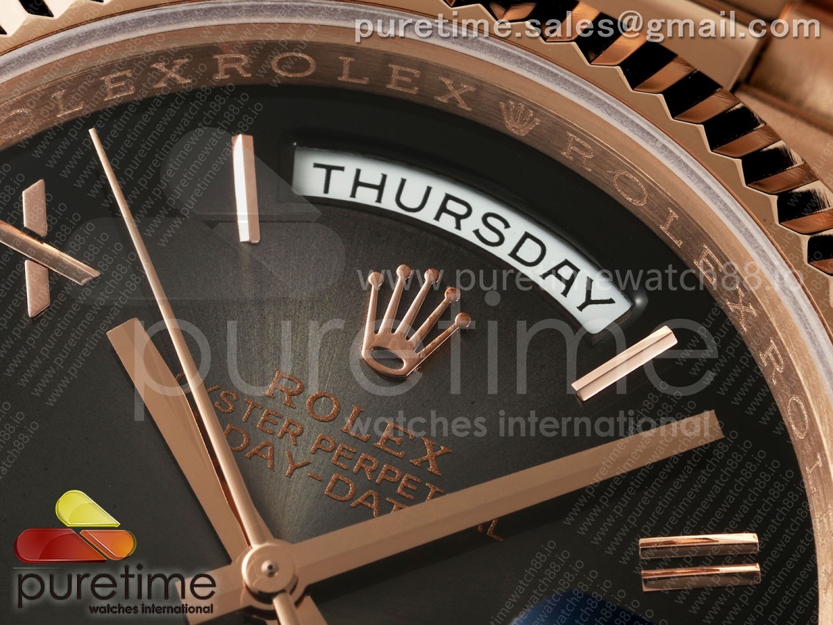 Day Date 40 RG CBDF 1:1 Best Edition Gray Roman Dial on President Bracelet VR3255 (210g) - Image 3