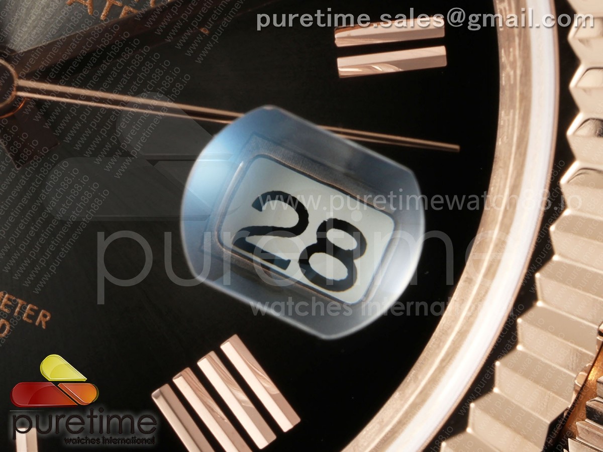Day Date 40 RG CBDF 1:1 Best Edition Gray Roman Dial on President Bracelet VR3255 (210g) - Image 4