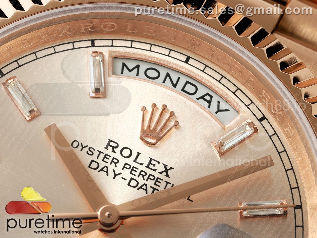 Day Date 40 RG CBDF 1:1 Best Edition RG Crystal Dial on President Bracelet VR3255 (210g) - Image 4