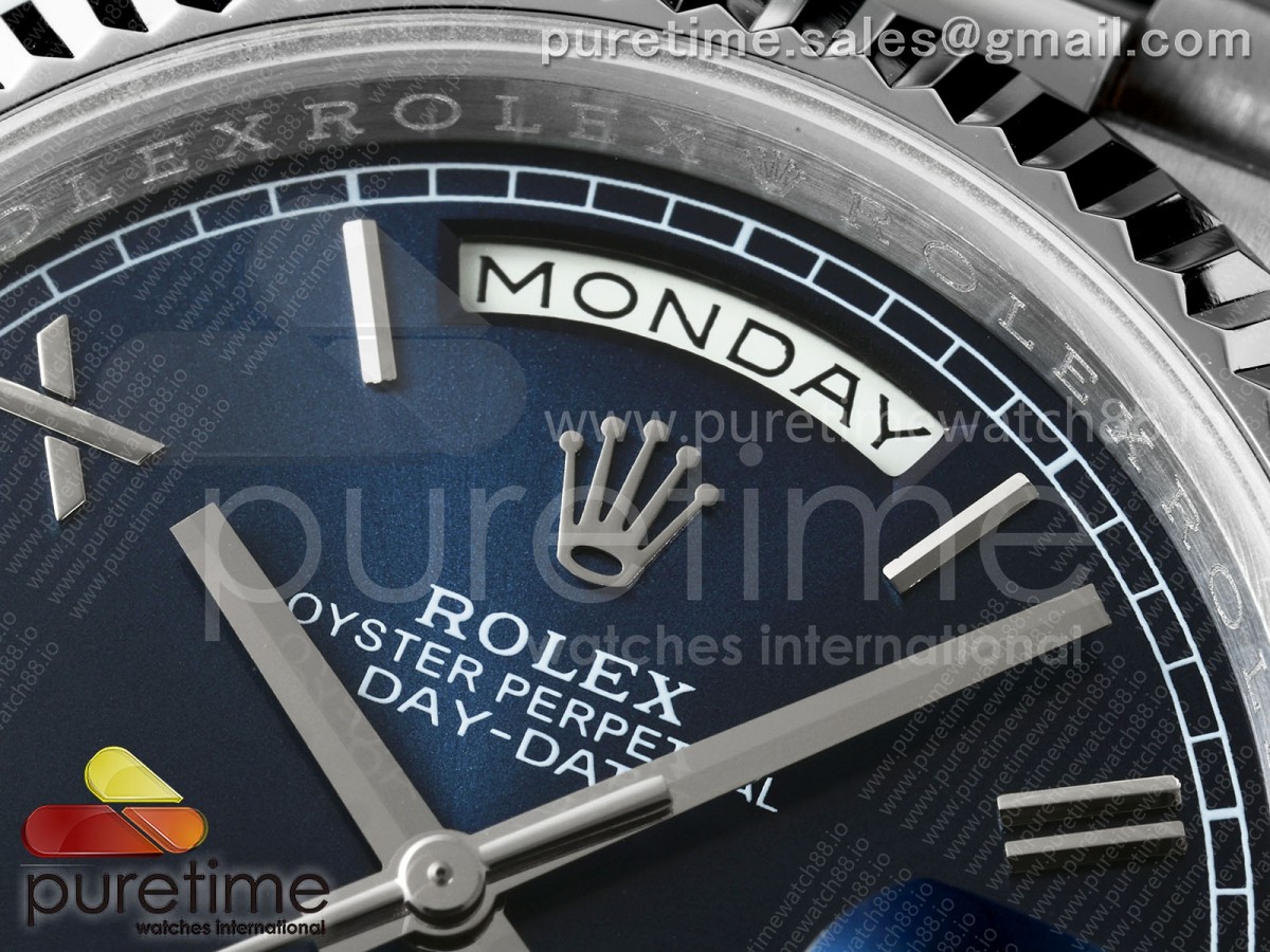 Day Date 40 SS CBDF 1:1 Best Edition Blue Roman Dial on President Bracelet VR3255 (210g) - Image 4