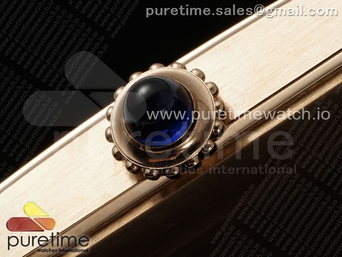 Santos Dumont 31.4mm YG AF 1:1 Best Edition Silver Dial on Blue Croco Strap - Image 8