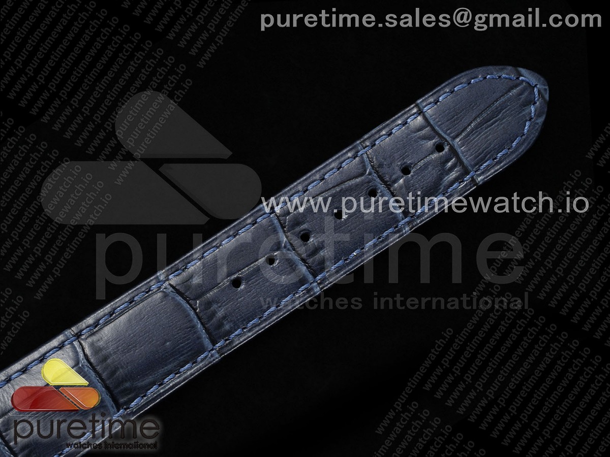 Santos Dumont 31.4mm YG AF 1:1 Best Edition Silver Dial on Blue Croco Strap - Image 16