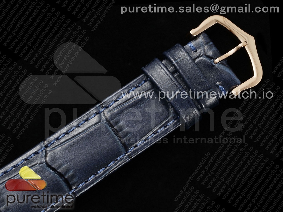 Santos Dumont 31.4mm YG AF 1:1 Best Edition Silver Dial on Blue Croco Strap - Image 18