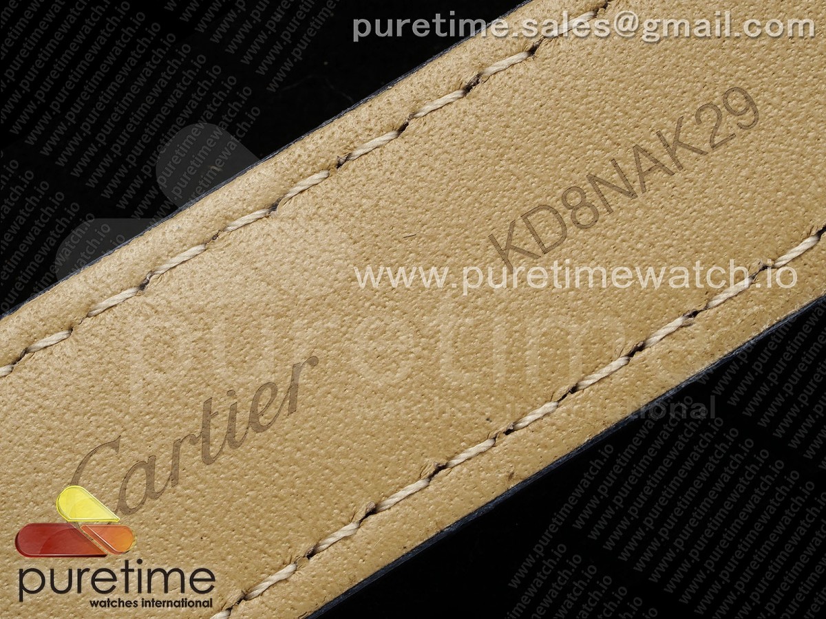 Santos Dumont 31.4mm YG AF 1:1 Best Edition Silver Dial on Blue Croco Strap - Image 20