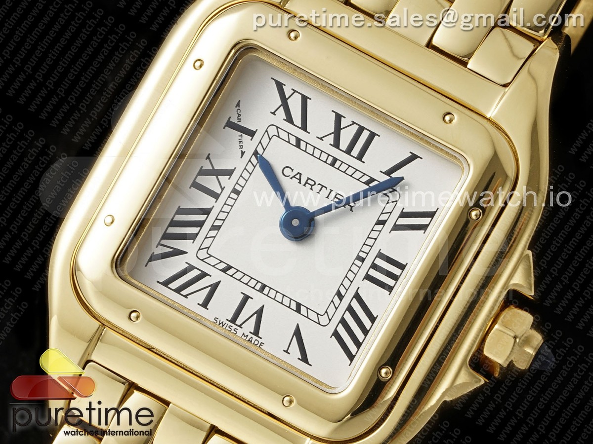 Panthère Ladies 22mm YG AF 1:1 Best Edition White Dial on YG Bracelet Ronda Quartz - Image 3