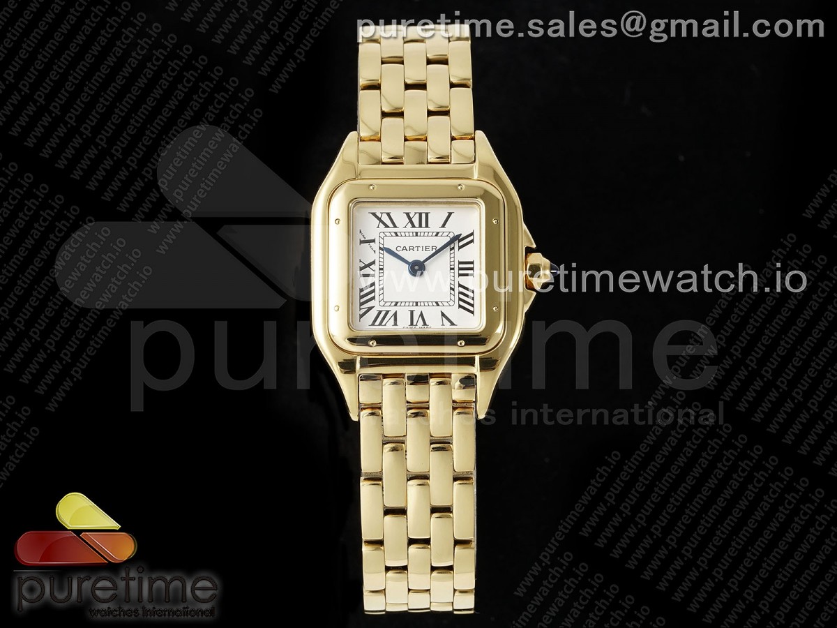 Panthère Ladies 22mm YG AF 1:1 Best Edition White Dial on YG Bracelet Ronda Quartz - Image 6