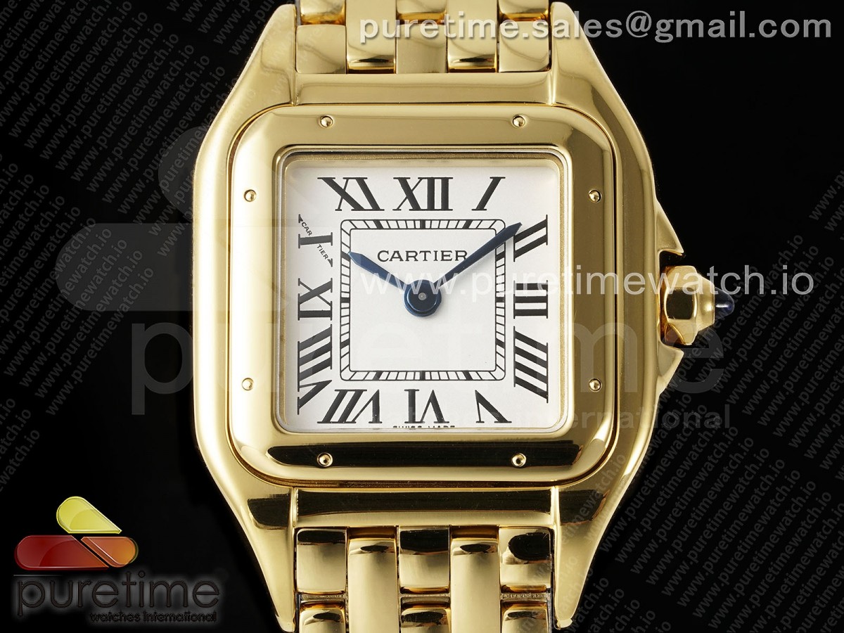 Panthère Ladies 22mm YG AF 1:1 Best Edition White Dial on YG Bracelet Ronda Quartz - Image 7