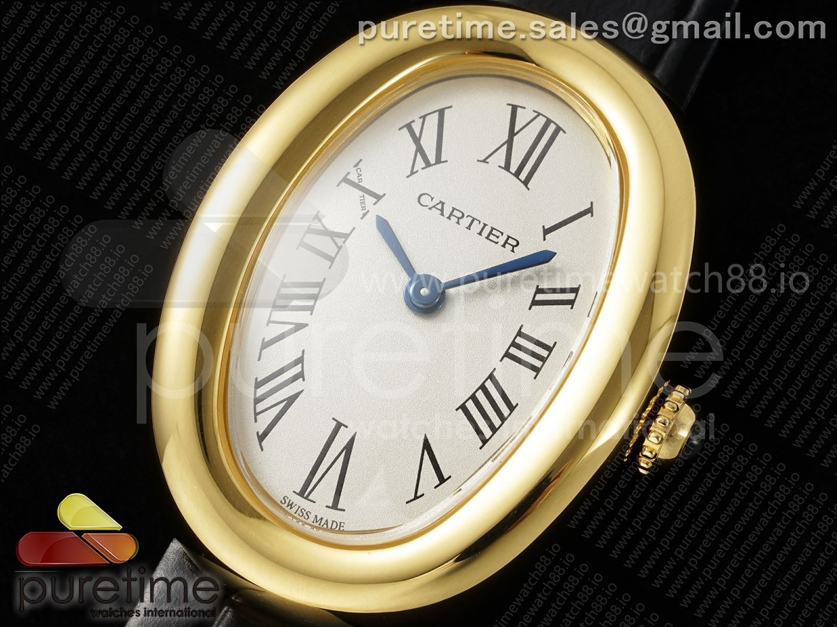 Baignoire Watch YG AF 1:1 Best Edition White Dial on Black Croco Strap RONDA Quartz - Image 3