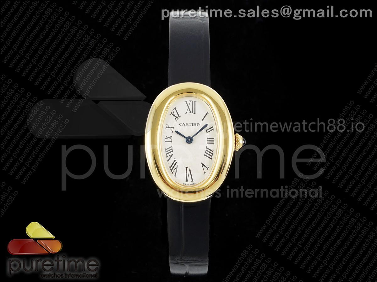 Baignoire Watch YG AF 1:1 Best Edition White Dial on Black Croco Strap RONDA Quartz - Image 6