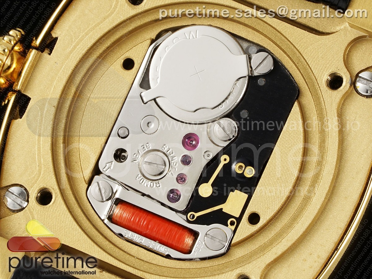 Baignoire Watch YG AF 1:1 Best Edition White Dial on Black Croco Strap RONDA Quartz - Image 14