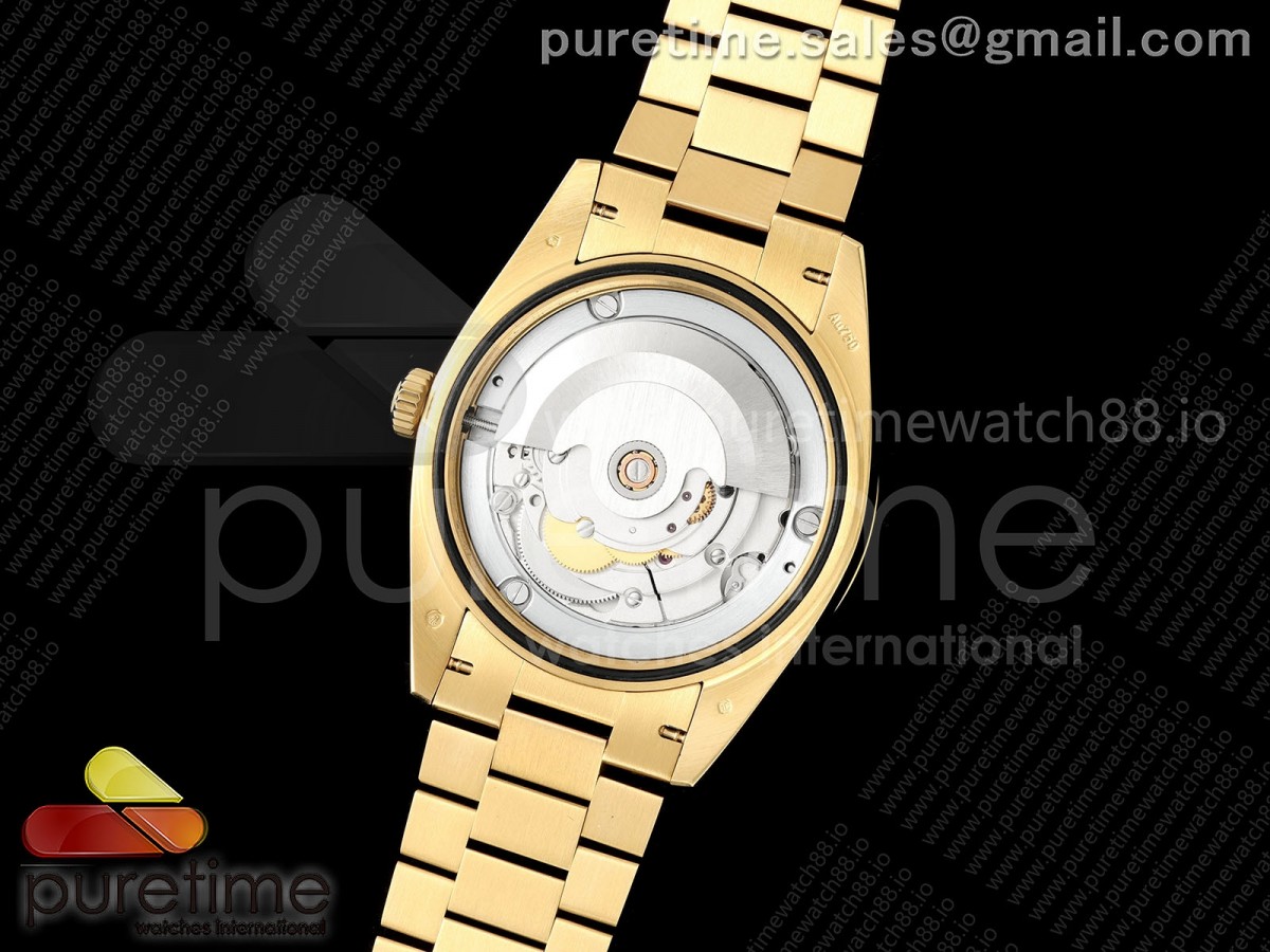 DayDate 36MM YG QF 1:1 Best Edition Black Stick Dial on President Bracelet A2836 V6 - Image 16