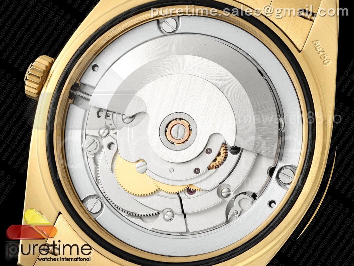 DayDate 36MM YG QF 1:1 Best Edition Black Stick Dial on President Bracelet A2836 V6 - Image 18