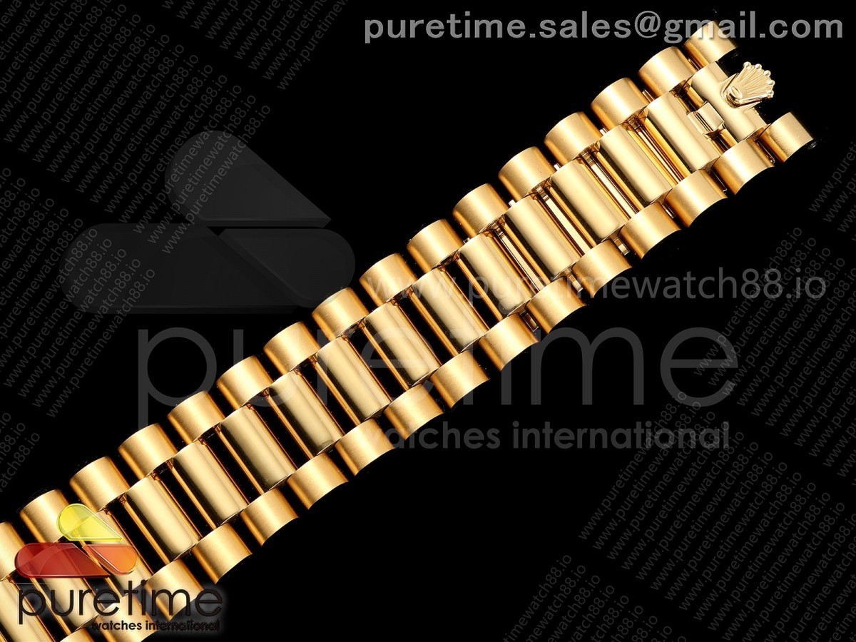 DayDate 36MM YG QF 1:1 Best Edition Black Stick Dial on President Bracelet A2836 V6 - Image 29