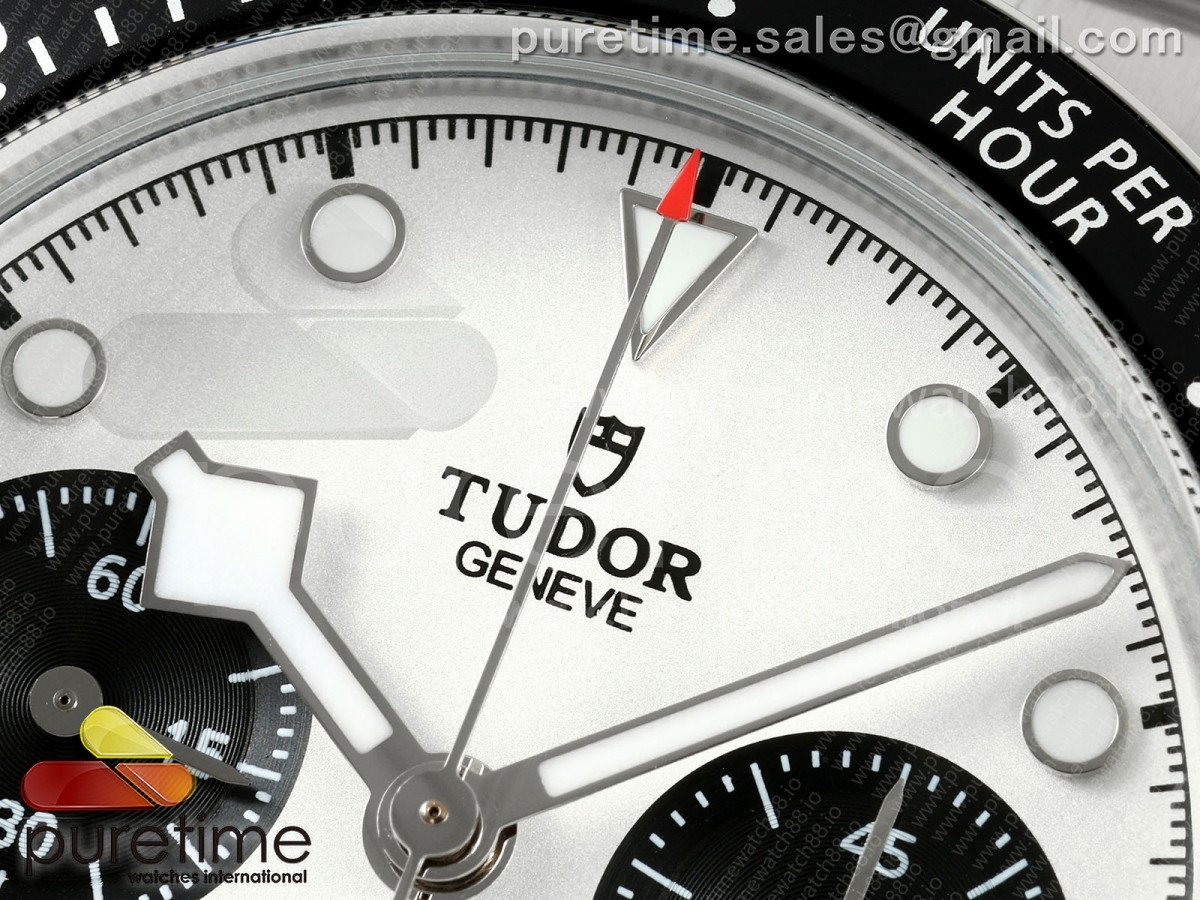 Black Bay Chrono SS BLSF 1:1 Best Edition White/Black Dial on Jubilee Strap A7750 - Image 4