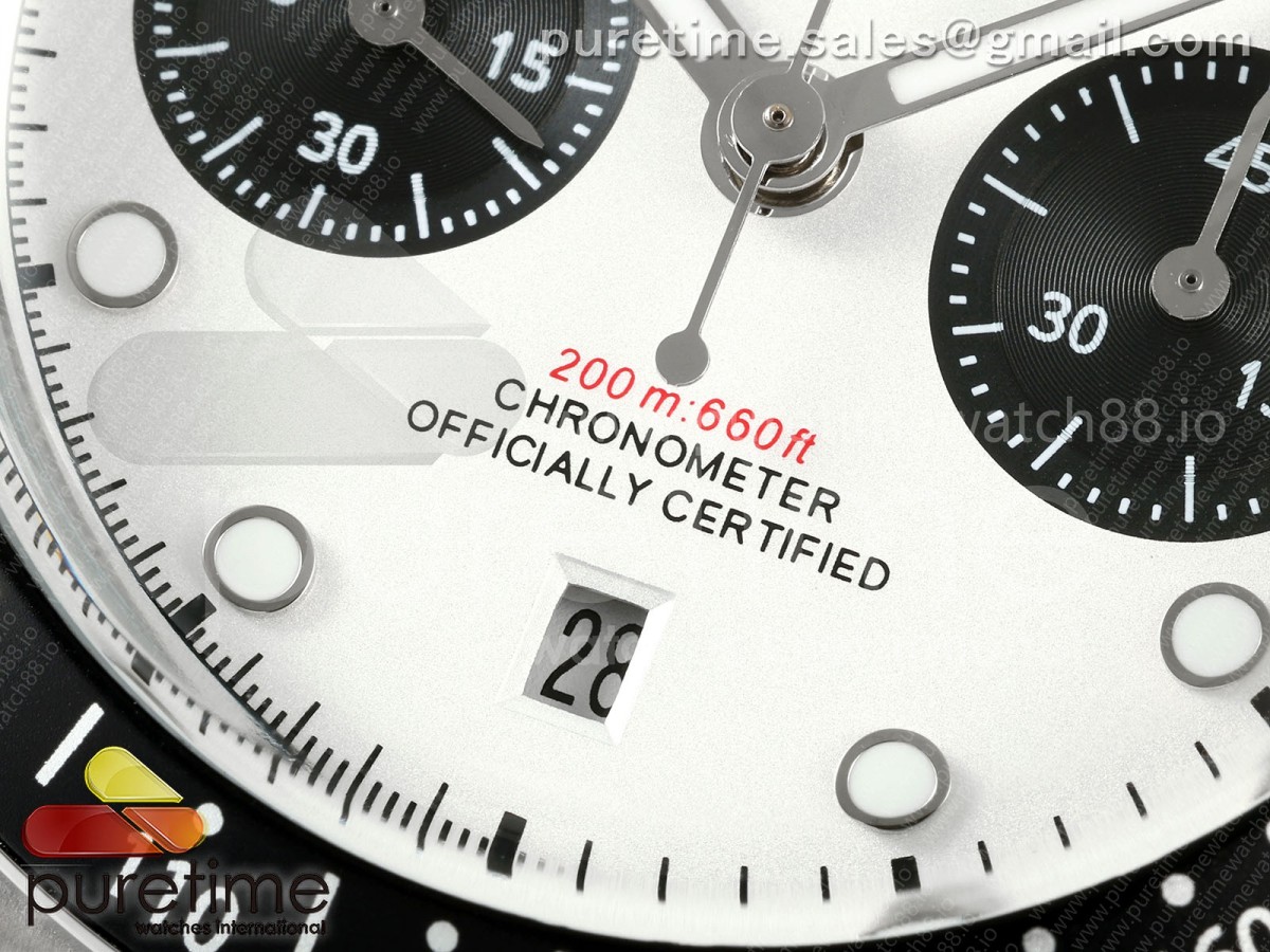 Black Bay Chrono SS BLSF 1:1 Best Edition White/Black Dial on Jubilee Strap A7750 - Image 6
