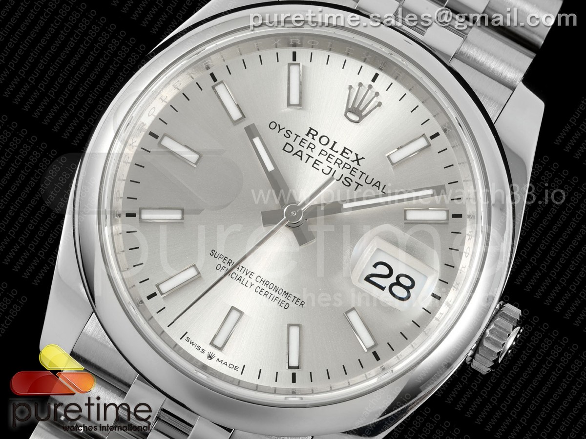 DateJust Ladies 28mm SS Polished Bezel VSF 1:1 Best Edition Silver Stick Roman Dial on Jubilee Bracelet VS3235 V2 - Image 7