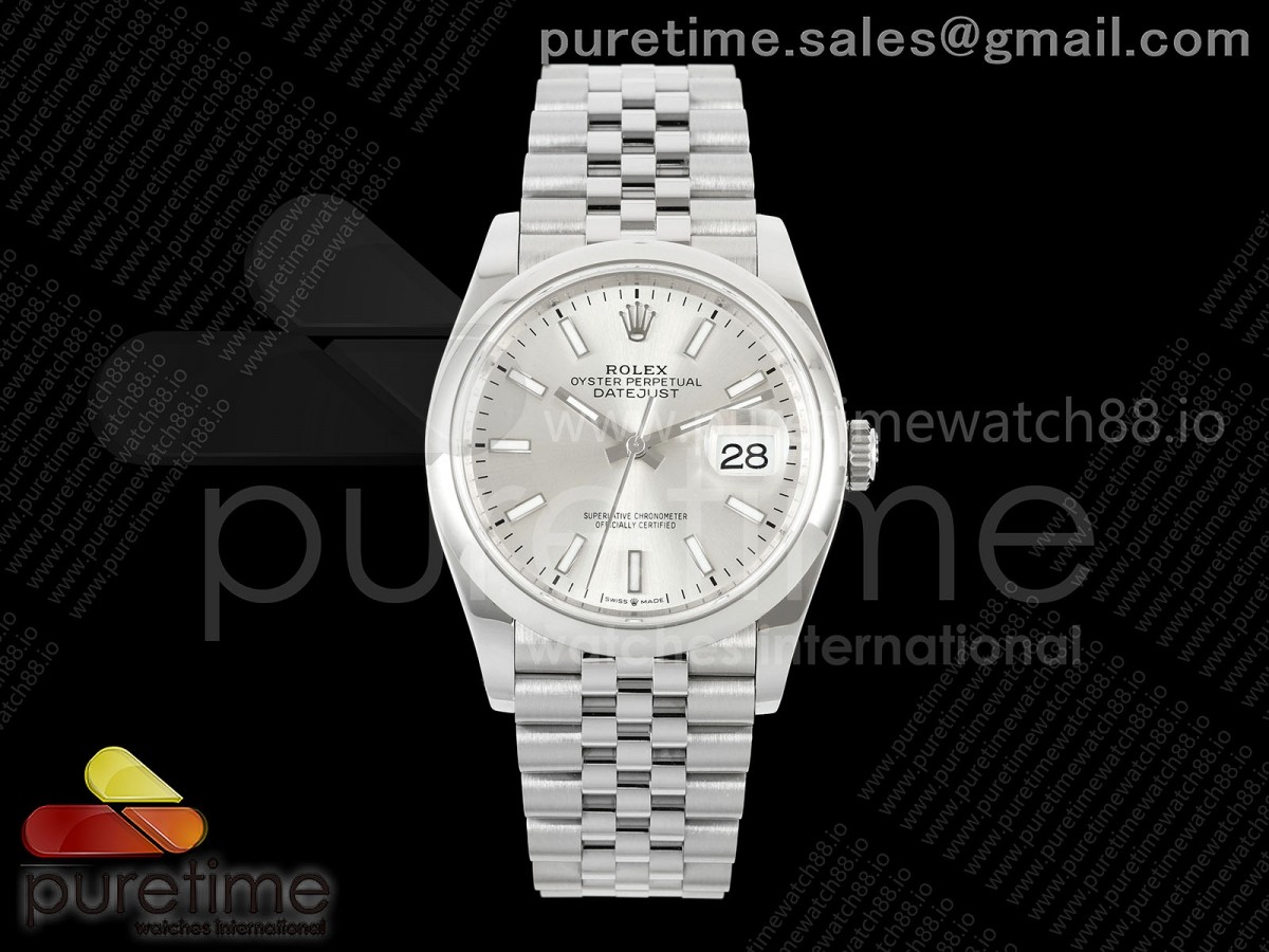 DateJust Ladies 28mm SS Polished Bezel VSF 1:1 Best Edition Silver Stick Roman Dial on Jubilee Bracelet VS3235 V2 - Image 3