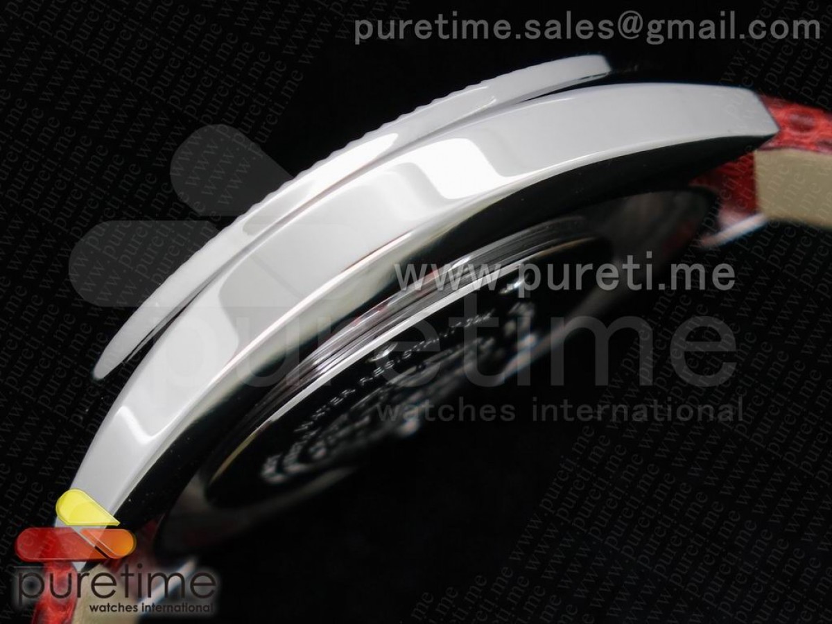 Destiny Spirit SS Color Crystal Bezel White MOP Dial on Red Leather Strap ETA Quartz