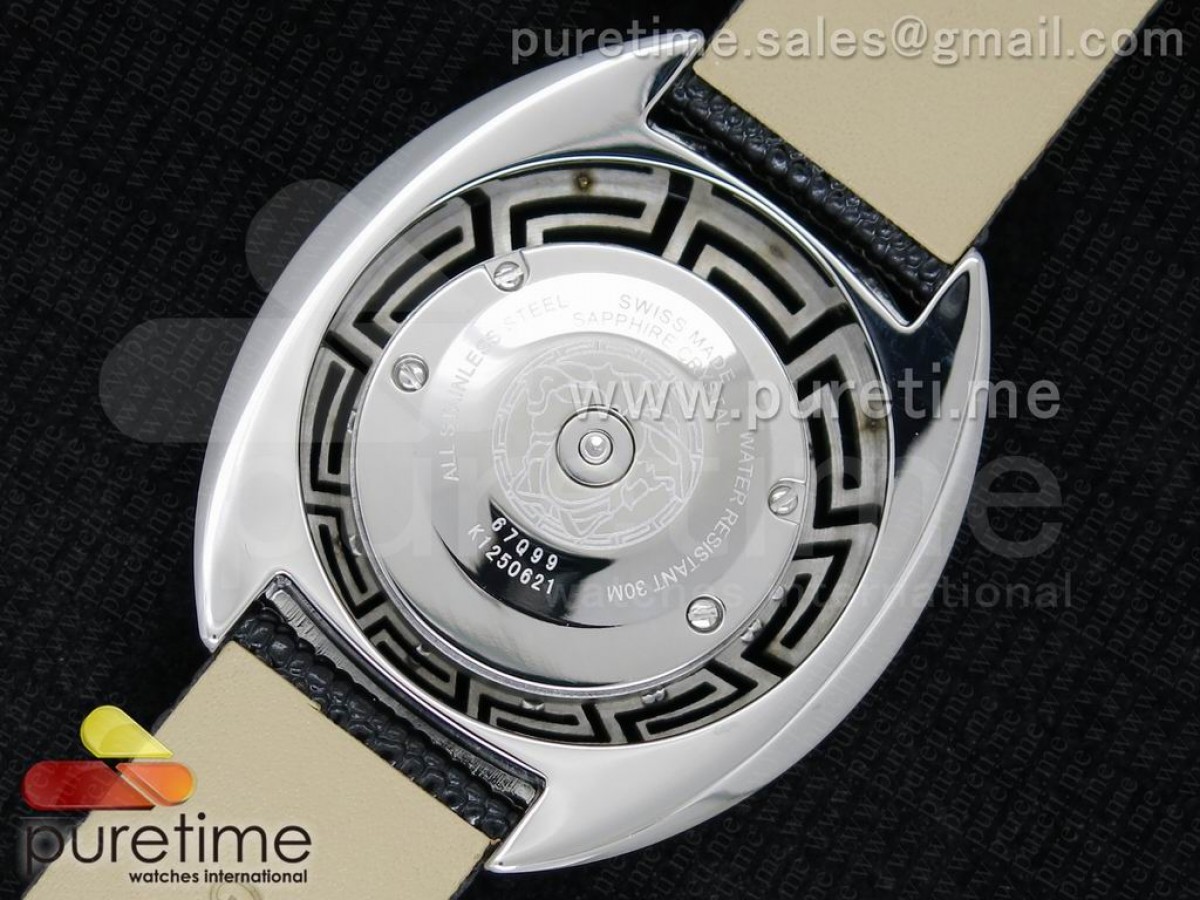 Destiny Spirit SS Black Dial on Black Leather Strap ETA Quartz