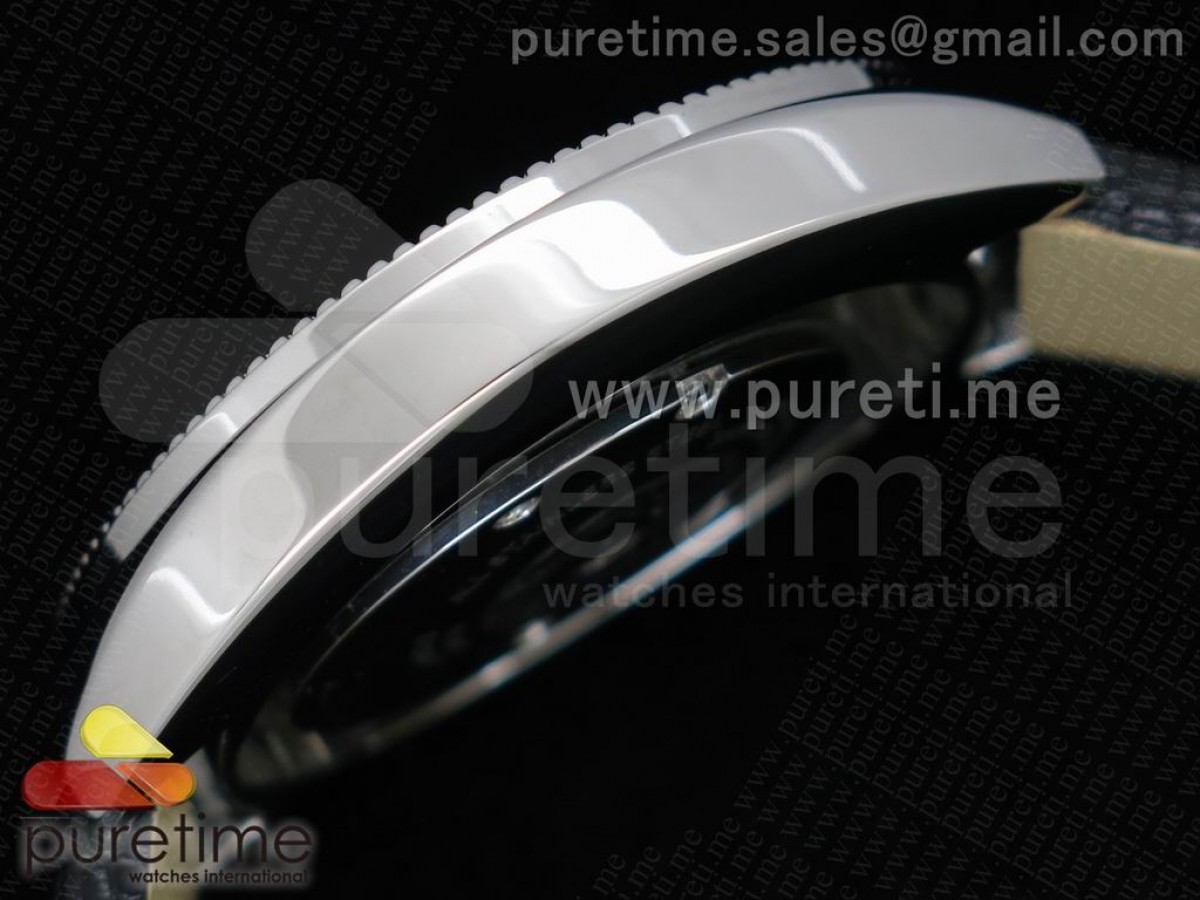 Destiny Spirit SS White MOP Split Dial on Black Leather Strap ETA Quartz